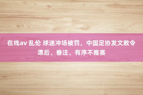 在线av 乱伦 球迷冲场被罚，中国足协发文敕令漂后、眷注、有序不雅赛
