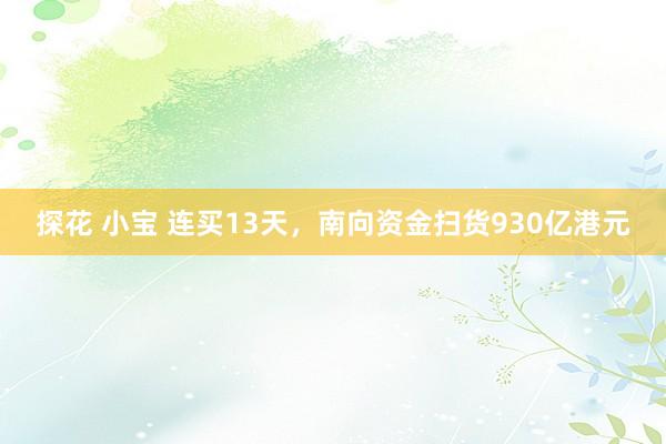 探花 小宝 连买13天，南向资金扫货930亿港元