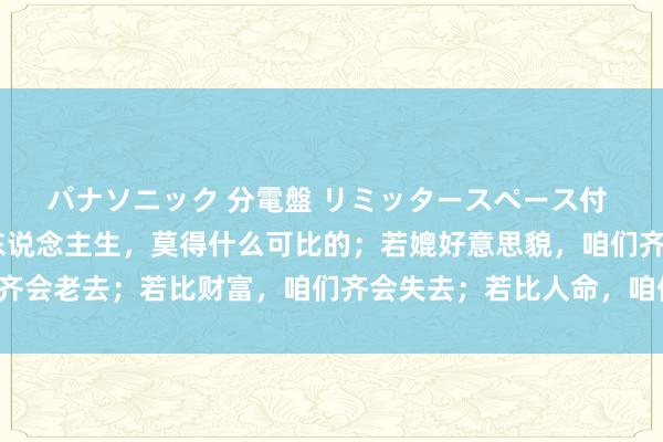 パナソニック 分電盤 リミッタースペース付 露出・半埋込両用形 东说念主生，莫得什么可比的；若媲好意思貌，咱们齐会老去；若比财富，咱们齐会失去；若比人命，咱们最终齐会离开这个宇宙。