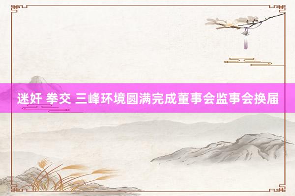 迷奸 拳交 三峰环境圆满完成董事会监事会换届
