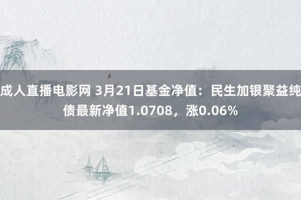 成人直播电影网 3月21日基金净值：民生加银聚益纯债最新净值1.0708，涨0.06%