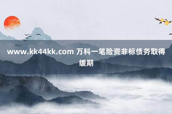 www.kk44kk.com 万科一笔险资非标债务取得缓期