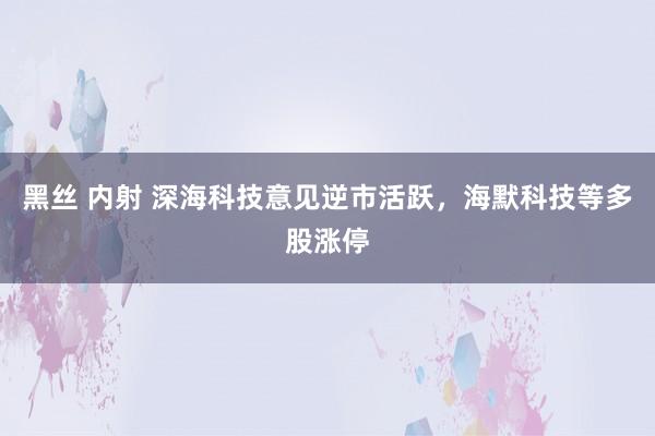 黑丝 内射 深海科技意见逆市活跃，海默科技等多股涨停