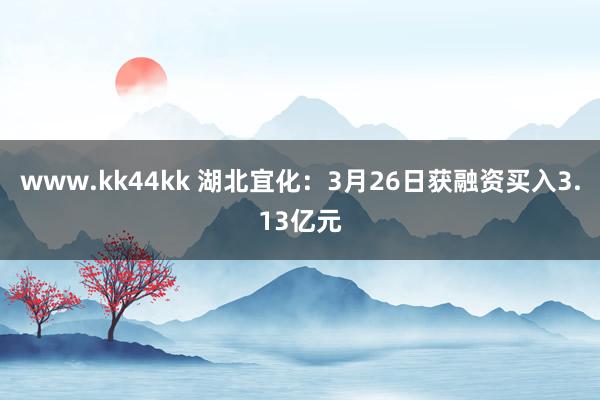 www.kk44kk 湖北宜化：3月26日获融资买入3.13亿元