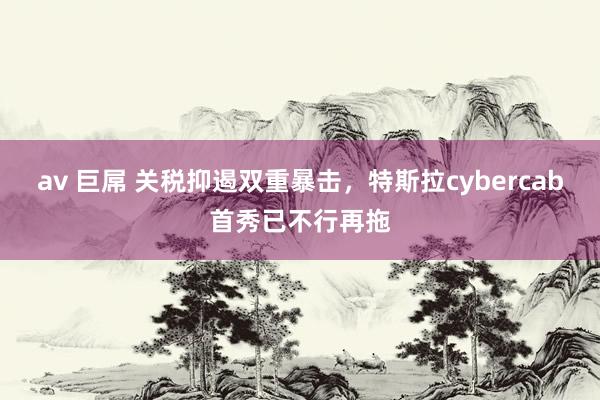 av 巨屌 关税抑遏双重暴击，特斯拉cybercab首秀已不行再拖