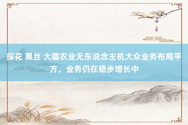 探花 黑丝 大疆农业无东说念主机大众业务布局平方，业务仍在稳步增长中