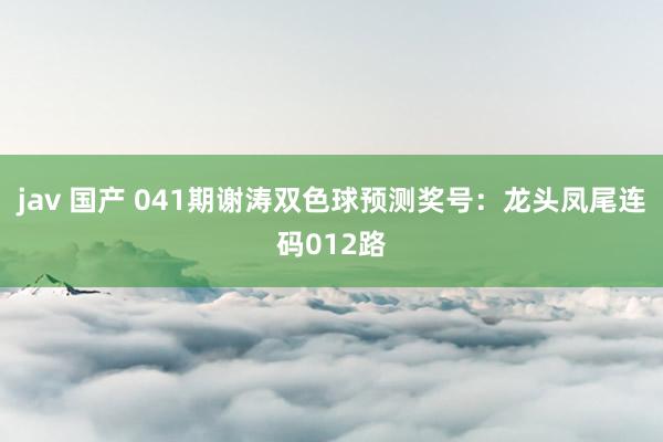 jav 国产 041期谢涛双色球预测奖号：龙头凤尾连码012路